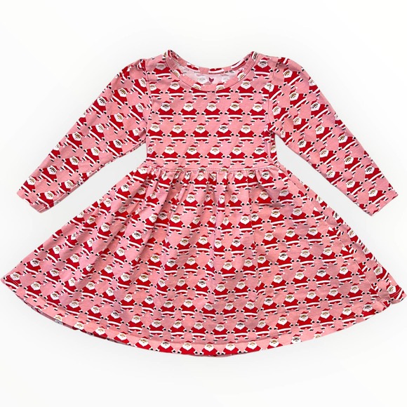 Pink Chicken Other - Pink Chicken All The Santa's Organic Swing Dress Size 2T Pink